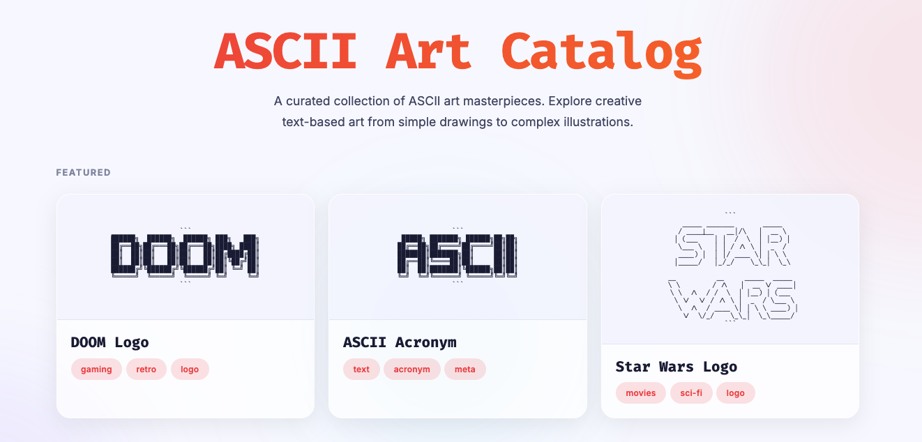 ASCII Art Catalog