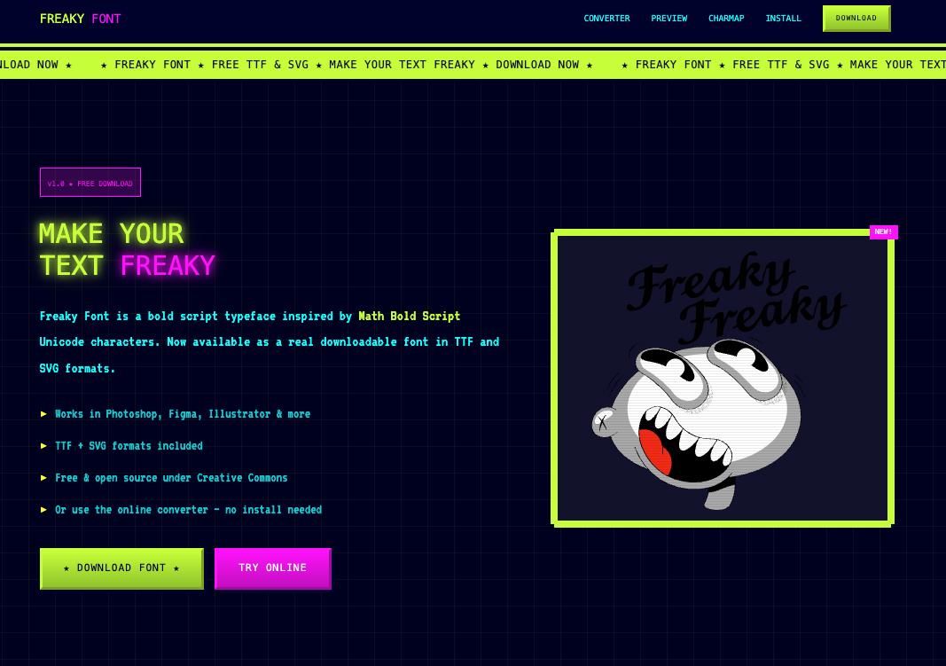 Freaky Font